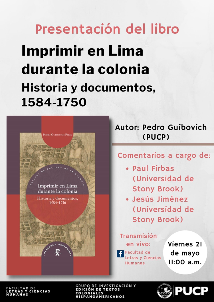 Presentación del libro | Imprimir en Lima durante la colonia