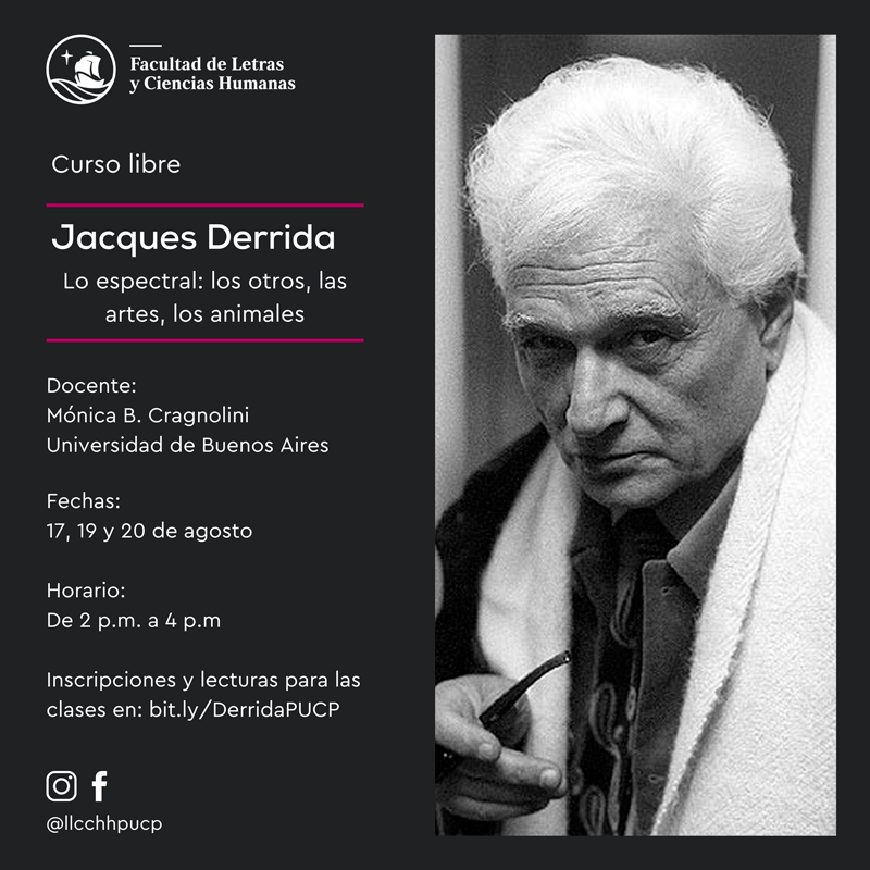Curso libre | Jacques Derrida. Lo espectral: lo otro, las artes, los animales