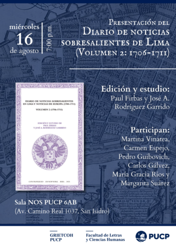 Presentación del segundo y último volumen del «Diario de noticias sobresalientes de Lima y Noticias de Europa (1700-1711)»