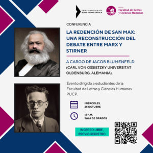 Conferencia | La redención de San Max: Una reconstrucción del debate entre Marx y Stirner