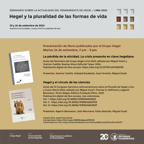 Presentación de dos libros recientes del Grupo Hegel