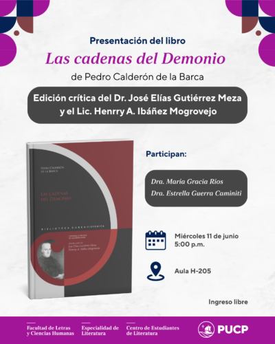 Presentación de la primera edición crítica de «Las cadenas del Demonio» de Pedro Calderón de la Barca