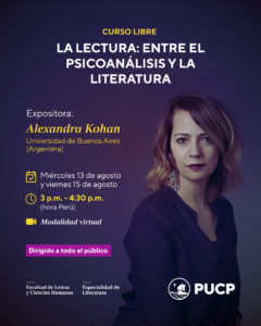 Curso abierto al público | La lectura: entre el psicoanálisis y la literatura
